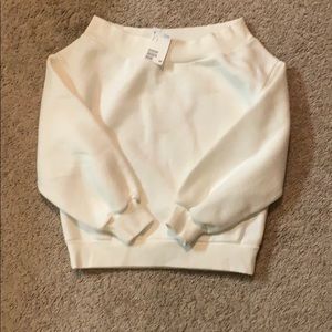 White off shoulder sweatshirt NWT